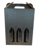 Riflet sort Gaveæske til 3 helflasker af 75 cl. - Køge Vinkompagni