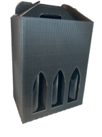 Riflet sort gaveæske til 6 helflaske af 75 cl. - Køge Vinkompagni