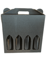 Riflet sort Gaveæske  til 4 helflasker af 75 cl.